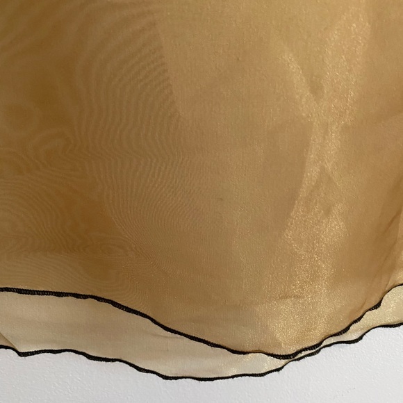 Diane Ness Gold Sheer Flowy Oversized Sleeveless Silk Dress One Size - Picture 6 of 7